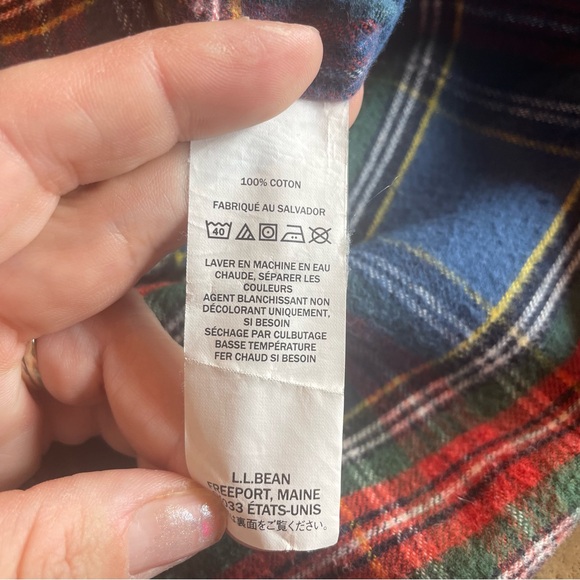 LL Bean Plaid Button Down Flannel Shirt Men’s Sz XL - Picture 9 of 10